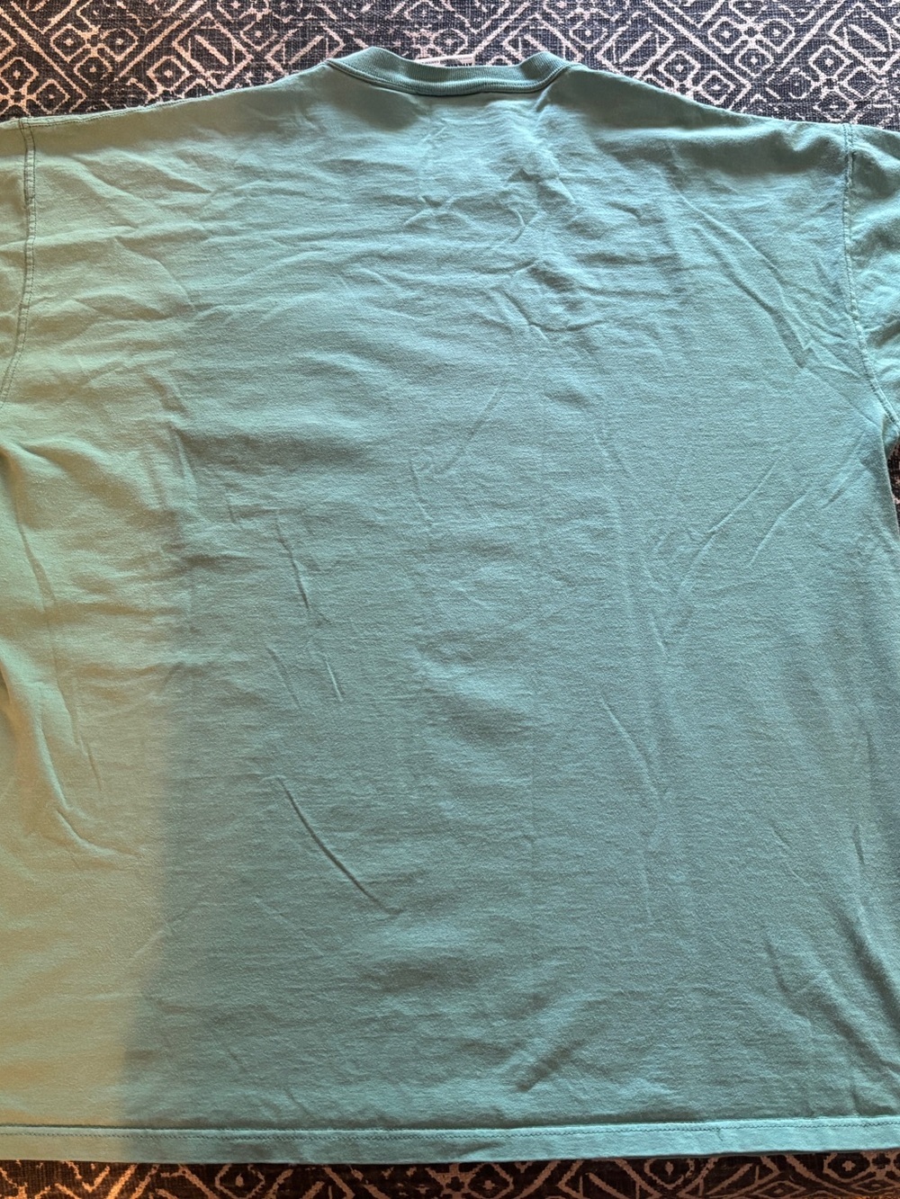 Vintage Russell Athletic Men's Pocket Tee in Aqua Green - Picture 2 of 9
